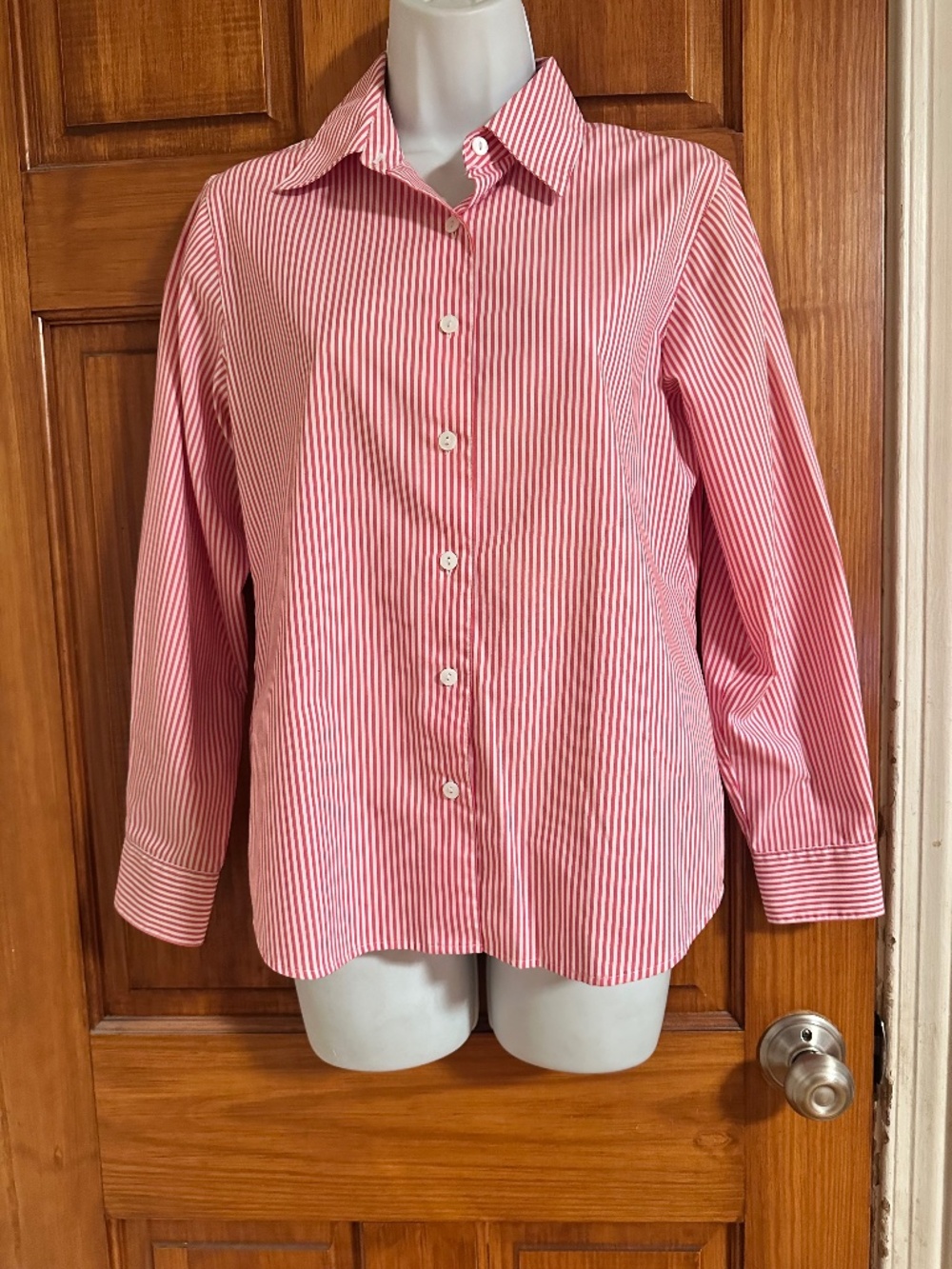 FOXCROFT No Iron Wrinkle Free Pinpoint Long Sleeve Button Shirt Size 4P